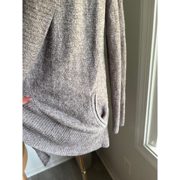 Barefoot Dreams CozyChic Lite Cardigan Sweater Size Medium Taupe Open Front - Picture 4 of 8